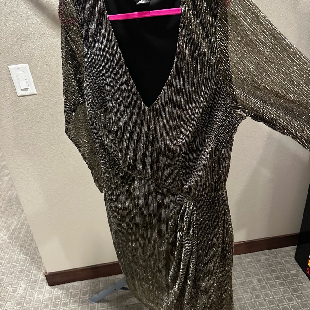 City Chic Metallic Mini Dress